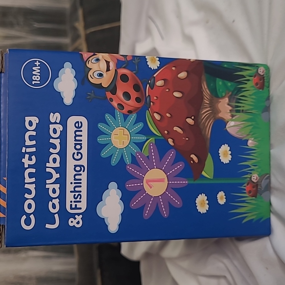 New in box! Kids Ladybug counting & fishing learning wooden game Set